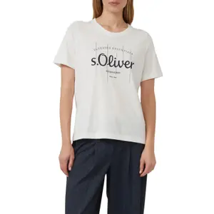 Camiseta con estampado y detalles en piedras decorativas mujer s.Oliver image-2