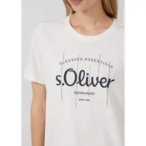 Camiseta con estampado y detalles en piedras decorativas mujer s.Oliver image-3