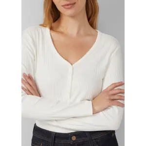Γυναικείο Ριγωτό T-shirt με Κολάρο Henley s.Oliver image-4