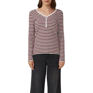 Γυναικείο Ριγωτό T-shirt με Κολάρο Henley s.Oliver image-2