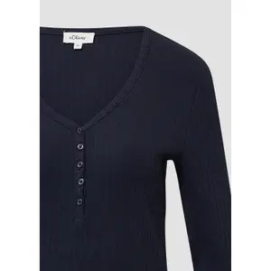 Γυναικείο Ριγωτό T-shirt με Κολάρο Henley s.Oliver image-6
