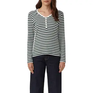 Γυναικείο Ριγωτό T-shirt με Κολάρο Henley s.Oliver image-2