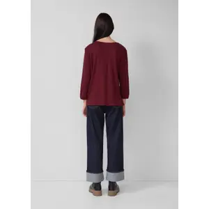 T-shirt Relaxed Fit με V λαιμόκοψη και ελαστικές μανσέτες γυναικείο s.Oliver image-4