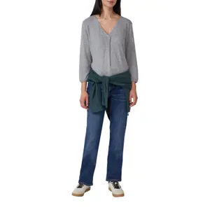 T-shirt Relaxed Fit με V λαιμόκοψη και ελαστικές μανσέτες γυναικείο s.Oliver image-6