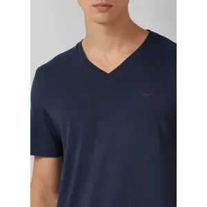 T-shirt από βαμβάκι με V λαιμόκοψη και σχέδιο s.Oliver image-3
