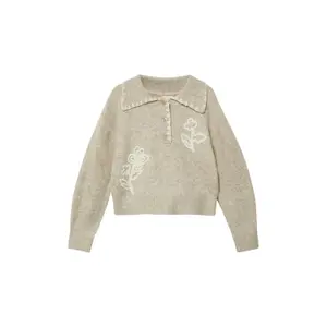 Pull με γιακά polo και κεντημένα λουλούδια για κορίτσι s.Oliver image-2