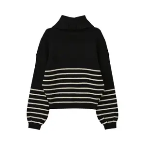 Weit geschnittenes Strickpulli mit hohem, zipbarem Kragen Mädchen s.Oliver image-1