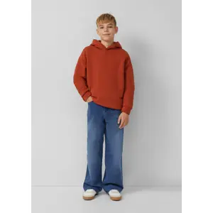 Oversize Bluza z kapturem z dużym nadrukiem na plecach i szczotkowanym wnętrzem dla dzieci s.Oliver image-6