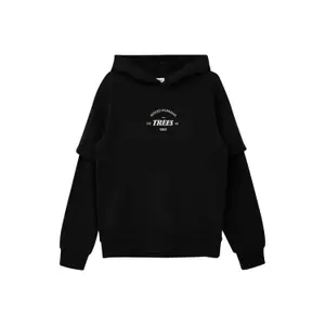 Überlagerter Kapuzenpullover mit Druckdetail und gebürstetem Innenfutter für Kinder s.Oliver image-0