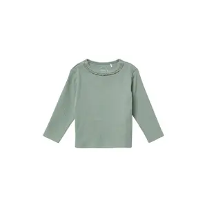 T-shirt à manches longues en côte avec bordure en dentelle bébé s.Oliver image-2