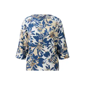 T-shirt Relaxed Fit με μανίκια νυχτερίδας 3/4 και εκτύπωση all-over γυναικεία s.Oliver image-0