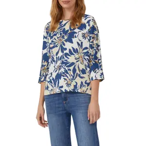 T-shirt Relaxed Fit με μανίκια νυχτερίδας 3/4 και εκτύπωση all-over γυναικεία s.Oliver image-2