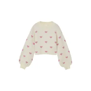 Pull court en maille corte amplia con motivo de corazones niña s.Oliver image-2