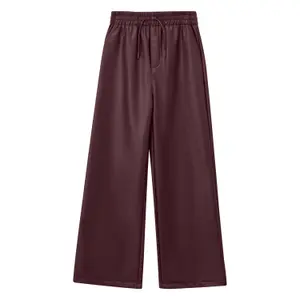 Girl's Wide Leg Faux Leather Trousers with Elastic Waistband s.Oliver image-0
