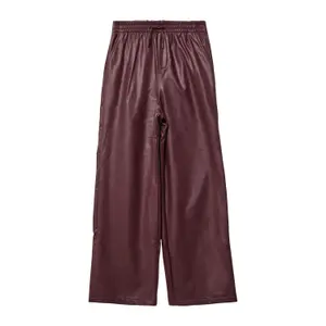 Girl's Wide Leg Faux Leather Trousers with Elastic Waistband s.Oliver image-2