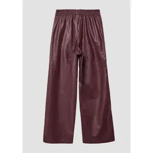 Girl's Wide Leg Faux Leather Trousers with Elastic Waistband s.Oliver image-3