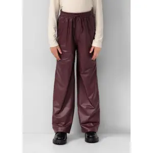 Girl's Wide Leg Faux Leather Trousers with Elastic Waistband s.Oliver image-6