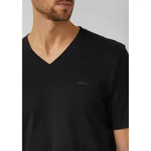 Κατα básica T-shirt με V λαιμόκοψη και εκτύπωση λογότυπου s.Oliver image-3