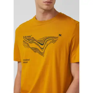 T-shirt από βαμβάκι με στρογγυλή λαιμόκοψη και εκτύπωση μπροστά s.Oliver image-3