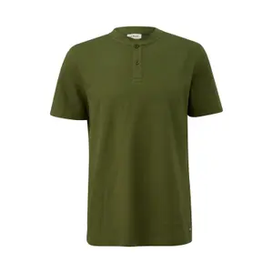 T-shirt με γιακά Henley και δομή διαμαντιού s.Oliver image-0