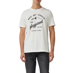 T-shirt κοντομάνικο από βαμβάκι με στρογγυλή λαιμόκοψη και τύπωμα μπροστά s.Oliver image-2