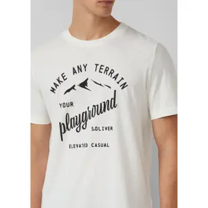 T-shirt κοντομάνικο από βαμβάκι με στρογγυλή λαιμόκοψη και τύπωμα μπροστά s.Oliver image-3