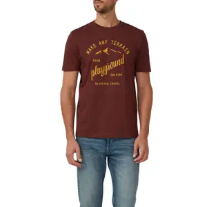 T-shirt κοντομάνικο από βαμβάκι με στρογγυλή λαιμόκοψη και τύπωμα μπροστά s.Oliver image-2