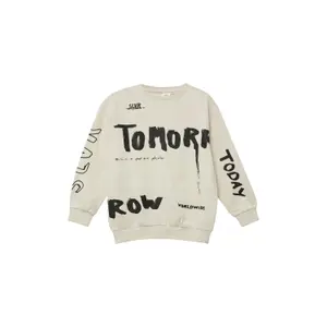 Oversize sweatshirt με πλήρη εκτύπωση και ριγέ περιθώρια, φλις εσωτερικά για παιδιά s.Oliver image-2