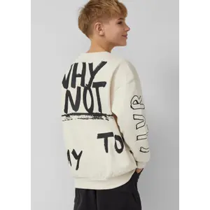 Oversize sweatshirt με πλήρη εκτύπωση και ριγέ περιθώρια, φλις εσωτερικά για παιδιά s.Oliver image-5