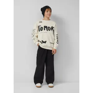 Oversize sweatshirt με πλήρη εκτύπωση και ριγέ περιθώρια, φλις εσωτερικά για παιδιά s.Oliver image-6