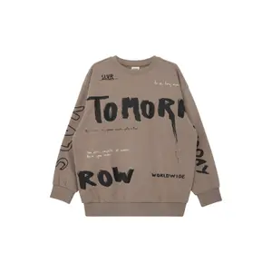 Oversized Sweatshirt with All-Over Print and Ribbed Edges, Brushed Interior Child s.Oliver image-0