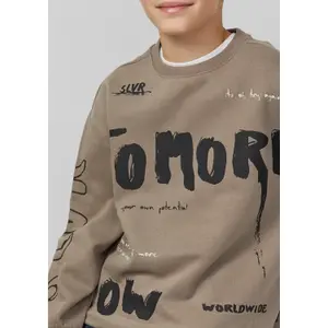 Oversized Sweatshirt with All-Over Print and Ribbed Edges, Brushed Interior Child s.Oliver image-5