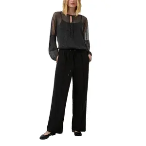Hose aus Twill mit weitem Bein und elastischem Bund für Damen s.Oliver image-6