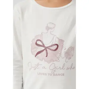 T-shirt με μακριά μανίκια με γυαλιστερό τύπωμα φαρδιάς εφαρμογής κορίτσι s.Oliver image-5