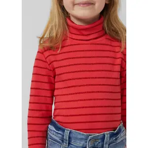 T-shirt a maniche lunghe a collo alto in maglia a coste rigata ragazza s.Oliver image-5