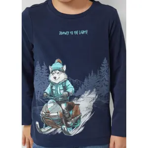 T-shirt μακρυμάνικο από βαμβάκι κανονική γραμμή με τυπωμένο λάστιχο μπροστά για παιδί s.Oliver image-5