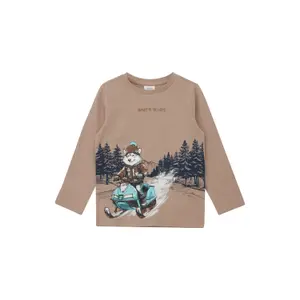T-shirt μακρυμάνικο από βαμβάκι κανονική γραμμή με τυπωμένο λάστιχο μπροστά για παιδί s.Oliver image-0