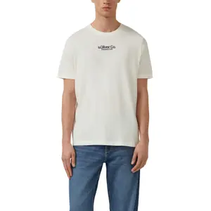 T-shirt από ζέρσεϊ με στρογγυλή λαιμόκοψη και τυπωμένο λογότυπο s.Oliver image-2