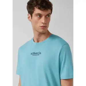 T-shirt από ζέρσεϊ με στρογγυλή λαιμόκοψη και τυπωμένο λογότυπο s.Oliver image-3