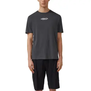 T-shirt από ζέρσεϊ με στρογγυλή λαιμόκοψη και τυπωμένο λογότυπο s.Oliver image-2