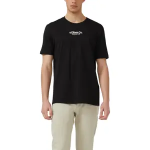 T-shirt από ζέρσεϊ με στρογγυλή λαιμόκοψη και τυπωμένο λογότυπο s.Oliver image-2