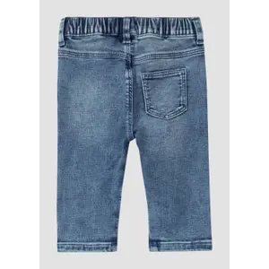 Jeans Straight taglio dritto taglia standard gamba dritta effetto usato con ricamo neonato s.Oliver image-3