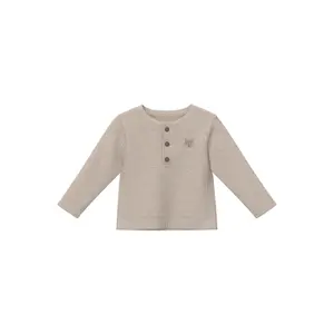 Structured Long Sleeve T-Shirt with Henley Collar and Baby Embroidery s.Oliver image-0