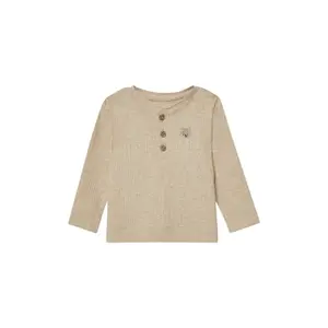 Structured Long Sleeve T-Shirt with Henley Collar and Baby Embroidery s.Oliver image-2