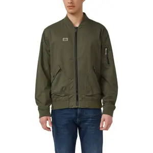Chaqueta resistente de sarga con cuello bomber y bordes de canalé s.Oliver image-2