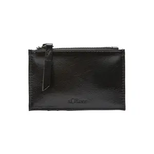 Slim Faux Leather Wallet with Card Slots and Zippered Coin Pocket Women s.Oliver image-0