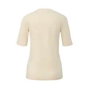 T-shirt από αναμειγμένο βαμβάκι με εκτύπωση μπροστά σε σλυμ γραμμή για γυναίκες s.Oliver image-1
