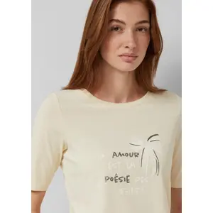 T-shirt από αναμειγμένο βαμβάκι με εκτύπωση μπροστά σε σλυμ γραμμή για γυναίκες s.Oliver image-3