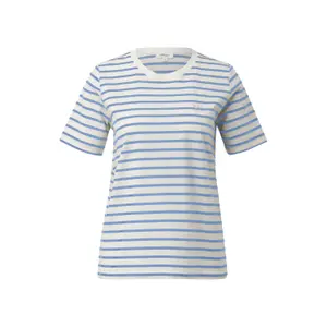 Ριγέ T-shirt από υφασμάτινο ύφασμα σε άνετη γραμμή για γυναίκες s.Oliver image-0