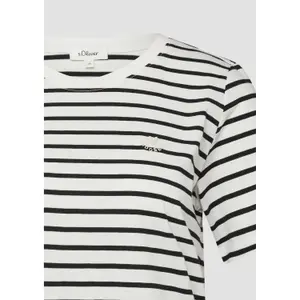 Ριγέ T-shirt από υφασμάτινο ύφασμα σε άνετη γραμμή για γυναίκες s.Oliver image-6